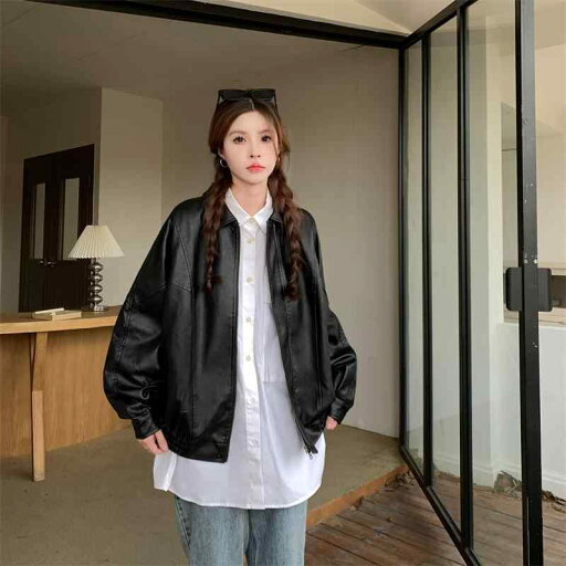 ブラックレザー ジャケット レディース 春秋 アメリカン レトロ クール オートバイ puジャケット ブラックレザー ジャケット レディース 春秋 アメリカン レトロ クール オートバイ puジャケット