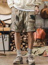 ハーフパンツ 夏 アメリカン メンズ 紳士服 ワーク 作業着 パンツ ショートパンツ 速乾 迷彩 薄手 ゆったり ストレッチ カジュアル ファッション