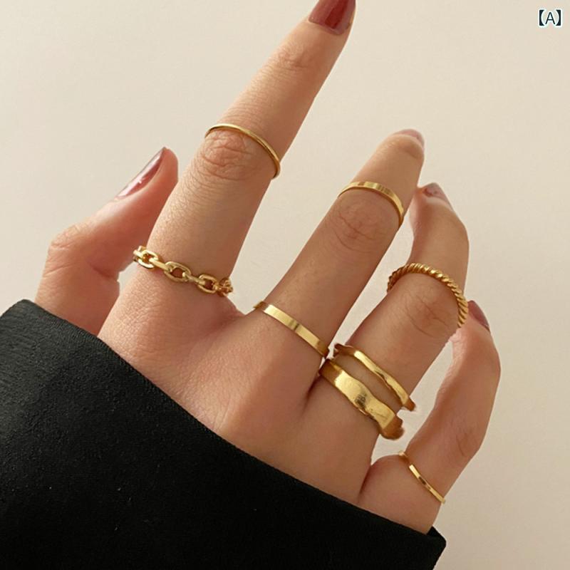 Other - ファッション リング 指輪 レディース 七分丈 セット ブラック セット アクセサリー きれい め おしゃれ シンプル