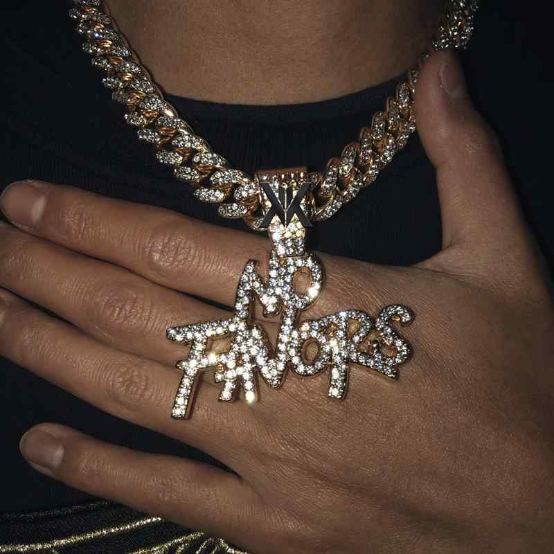 太い チェーン ネックレス 極太 マイアミ キューバン ヒップホップ ごつい ラップ アメリカン ストリート ICED OUT アイスアウト フォント 文字 フ...