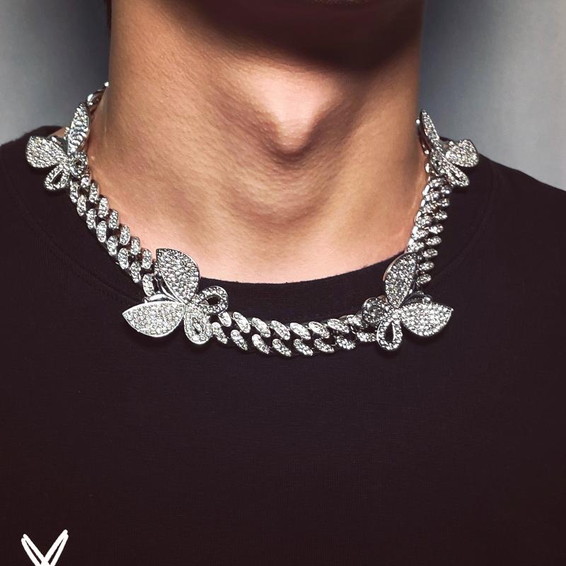 太い チェーン ネックレス 極太 マイアミ キューバン ヒップホップ ごつい ラップ アメリカン ストリート ICED OUT アイスアウト ショート 幅 12...