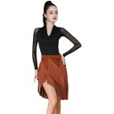 社交ダンス ラテン スカート フリンジ ヒョウ柄 レオパード レディース 衣装 レッスンウェア 練習着 巻きスカート レイヤードスタイル モダン チャチャ ルン...