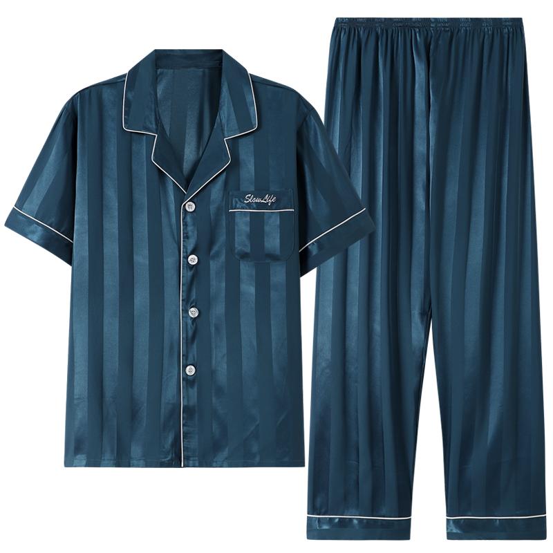 パジャマ ルームウェア セット ナイトウェア メンズ 夏 冷感 半袖 ズボン ホーム 薄手 大きいサイズ