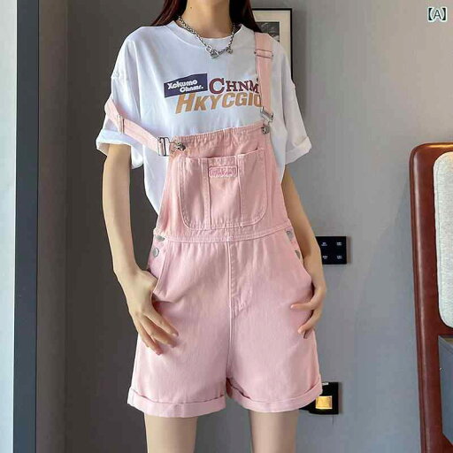 サロペット パンツ レディース オーバーオール つなぎ 夏 薄手 ショート丈 ゆったり デニム 大きいサイズ ピンク ホワイト サロペット パンツ レディース オーバーオール つなぎ 夏 薄手 ショート丈 ゆったり デニム 大きいサイズ ピンク ホワイト