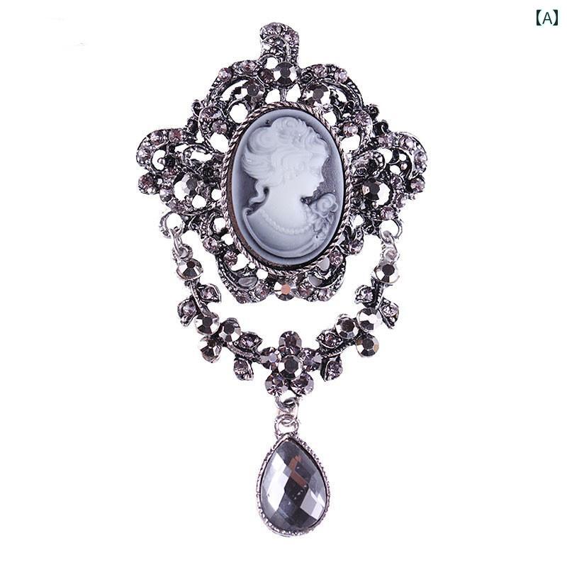 ブローチ レディース 大人 かわいい 襟ピン 胸飾り レトロ 宮殿 美容 ヘッド リボン コサージュ レディース 襟ピン カーディガン コート ピン 装飾 ボタ...