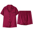 パジャマ ルームウェア セット ナイトウェア レディース 夏 冷感 半袖 ショーツ ビッグ レッド 干支年 薄型