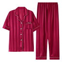 パジャマ ルームウェア セット ナイトウェア レディース 夏 冷感 半袖 ズボン ホーム 服 薄部 リアル 干支年 赤