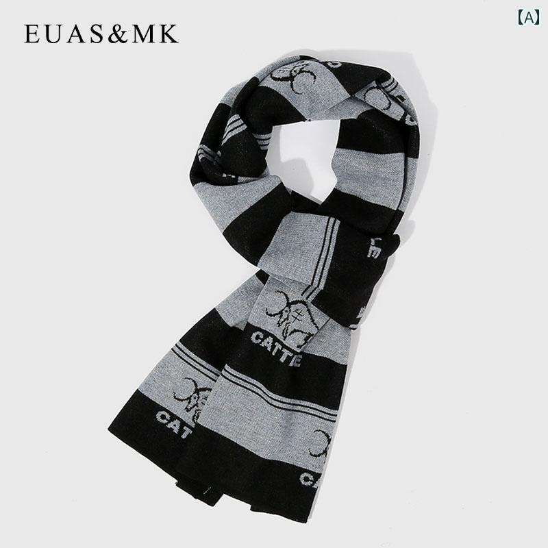 スカーフ メンズ 紳士 レディース ユニセックス 男女兼用 柄 厚手 暖かい ウール 日常生活 マフラー 寒さ対策 おしゃれ アクセサリー 韓国