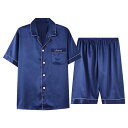 パジャマ ルームウェア セット ナイトウェア メンズ 夏 半袖 ショーツ 冷感 大サイズ 薄手 ホーム 服