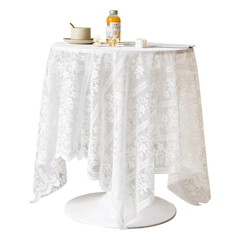 テーブルクロス レース 長方形 正方形 北欧 チェスト わき机 ダイニング リビング 寝室 インテリア 装飾 シンプル エレガント おしゃれ 白 花柄