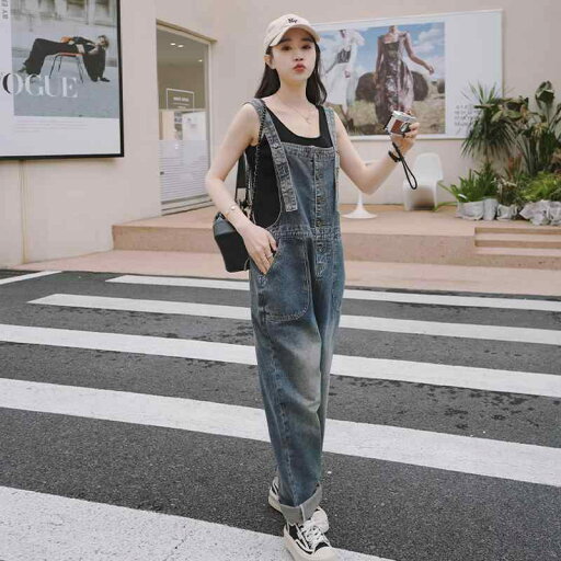 オーバーオール レディース サロペット デニム パンツ 夏 カジュアル ウォッシュ加工 ダメージ加工 レトロ スリム ワイドレッグ オーバーオール レディース サロペット デニム パンツ 夏 カジュアル ウォッシュ加工 ダメージ加工 レトロ スリム ワイドレッグ
