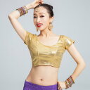 インド 民族衣装 インドドレス トップス 舞踊衣装 レディース パフォーマンス ベリーダンス ゴールド