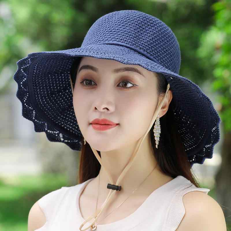 レディース 夏 洗える 韓国 日よけ 帽子 つば広 ビーチハット 日よけ ニット帽子