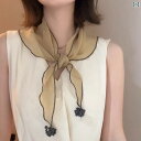 スカーフ ジンジャー イエロー リネン 三角 シンプル ネック プロテクション アクセサリー カジュアル 日焼け防止 文学風 レディース 軽量 ソフト 通勤 オ...