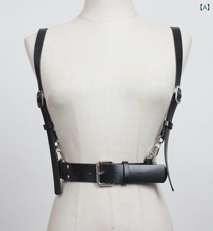 ベルト レディース レトロ カジュアル ベルト ダーク クール オールシーズン ブラック ウエスト ショル..