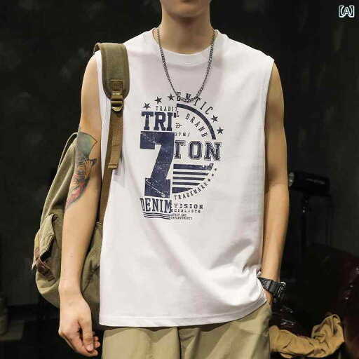 メンズ Tシャツ ノースリーブ アメリカン 夏 袖なし スポーツ タンクトップ カジュアル プリント ラウンドネック 丸首 コットン 綿混紡 ゆったり ブラック ホワイト 大きいサイズ 男性用 ノーアイロン レジャー トップス トレーニング フィットネス メンズ Tシャツ ノースリーブ アメリカン 夏 袖なし スポーツ タンクトップ カジュアル プリント ラウンドネック 丸首 コットン 綿混紡 ゆったり ブラック ホワイト 大きいサイズ 男性用 ノーアイロン レジャー トップス トレーニング フィットネス