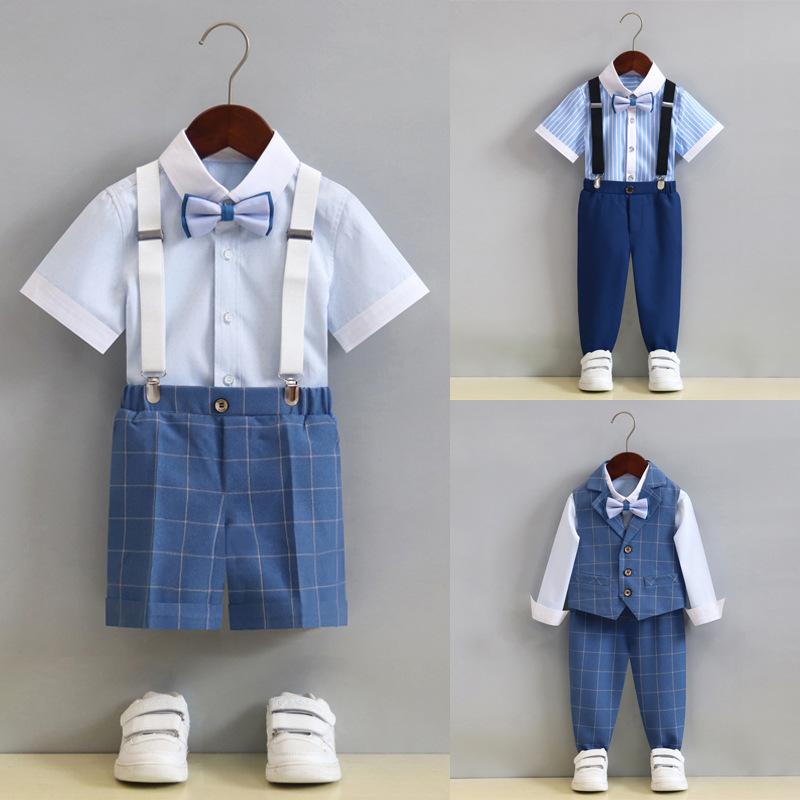 キッズ 発表会 スーツ 男の子 夏 小中学生 大きいサイズ 子供 パフォーマンス ウェア スピーチ ベビー 1歳 セット 衣装 チェック フォーマル