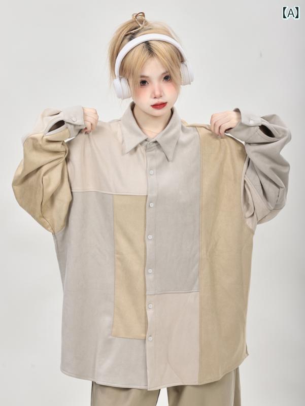 アメリカン レトロ 夏服 普段着 ボタン仕立て 羽織り ジャケット 女性 長袖 シャツ トップス シングルブレスト