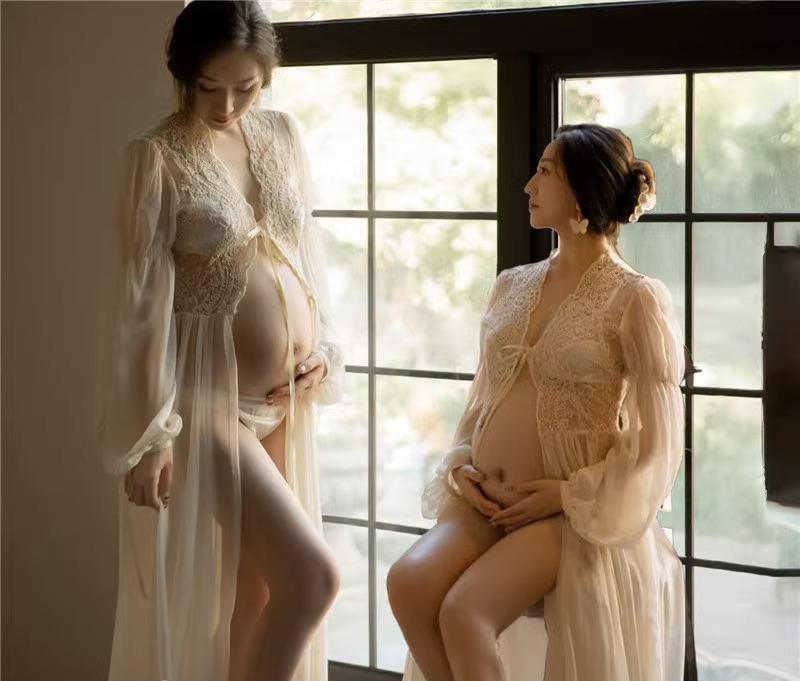マタニティ フォト 衣装 おしゃれ 写真 妊娠中 美しい フェアリー 魅惑的 レース ガーゼ スカート フリーサイズ シンプル