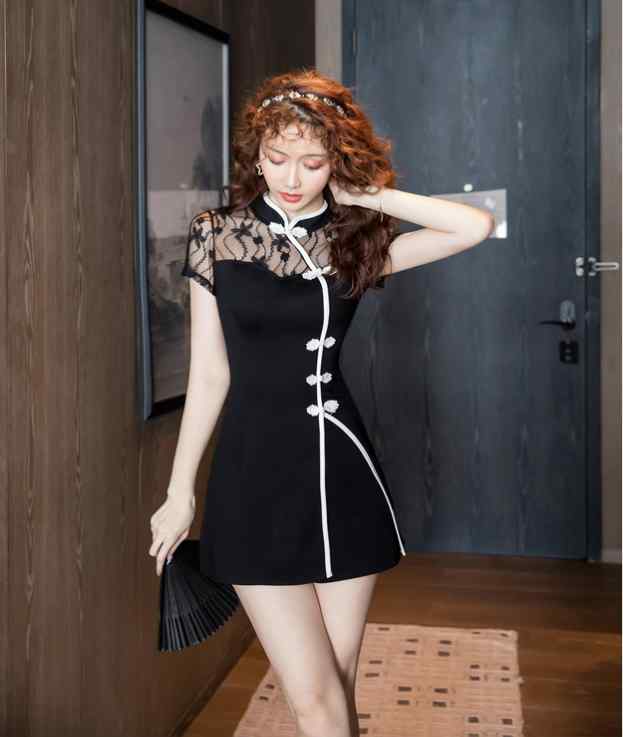 エステシャン レディース フットバス 制服 コスチューム チャイナ ドレス 腹部 カバー ドレス 夏