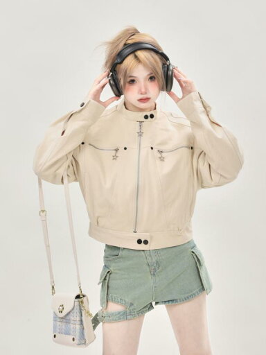 トップス ジャケット 上着 レディース 春秋 アプリコット 韓国 クール おしゃれ シンプル かっこいい ジッパー 長袖 トップス ジャケット 上着 レディース 春秋 アプリコット 韓国 クール おしゃれ シンプル かっこいい ジッパー 長袖