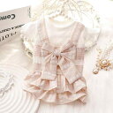 ペット用品 洋服 ワンちゃん 猫ちゃん リボン フリルドレス おしゃれ 犬服 春夏 薄手 猫 プリンセス スカート トラクション サスペンダー スカート 美しい 小型 犬 テディ ペット