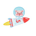 ブローチ 子豚 かわいい 生地 刺繍 宇宙飛行士 ロケット レディース キッズ カップル ピン セーター Tシャツ アクセサリー ユニーク ギフト