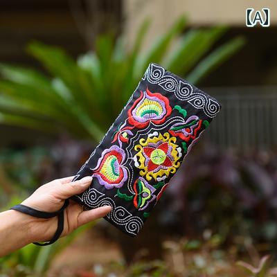刺繍 長財布 レディース エスニック 小銭入れ クラッチ キー バッグ 海外 ギフト 旅行 お土産 ブラック パープル レッド 刺繍 長財布 レディース エスニック 小銭入れ クラッチ キー バッグ 海外 ギフト 旅行 お土産 ブラック パープル レッド