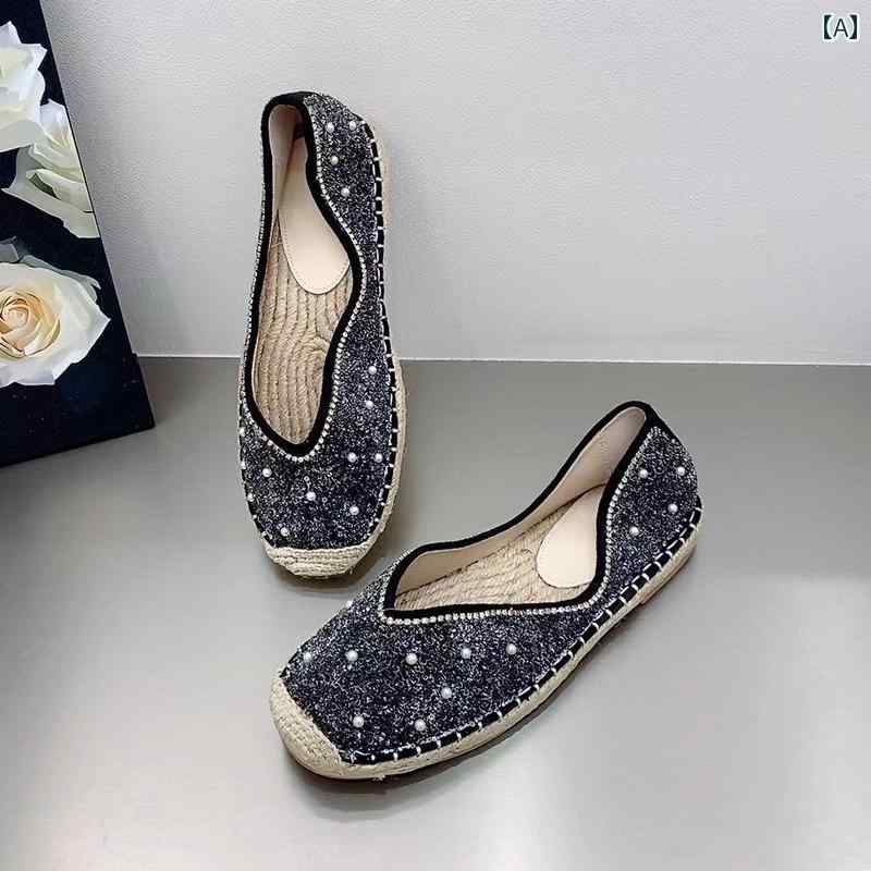 エスパドリーユ レディース スリッポン ぺたんこ フラットシューズ 歩きやすい かわいい おしゃれ イブ..