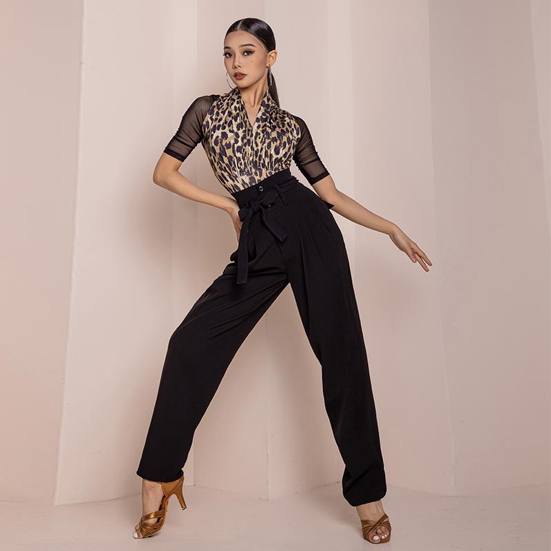 モダン ダンス 服 社交ダンス ラテンダンス 服 トップス レディース 夏 ホルターネック プリーツ 練習服