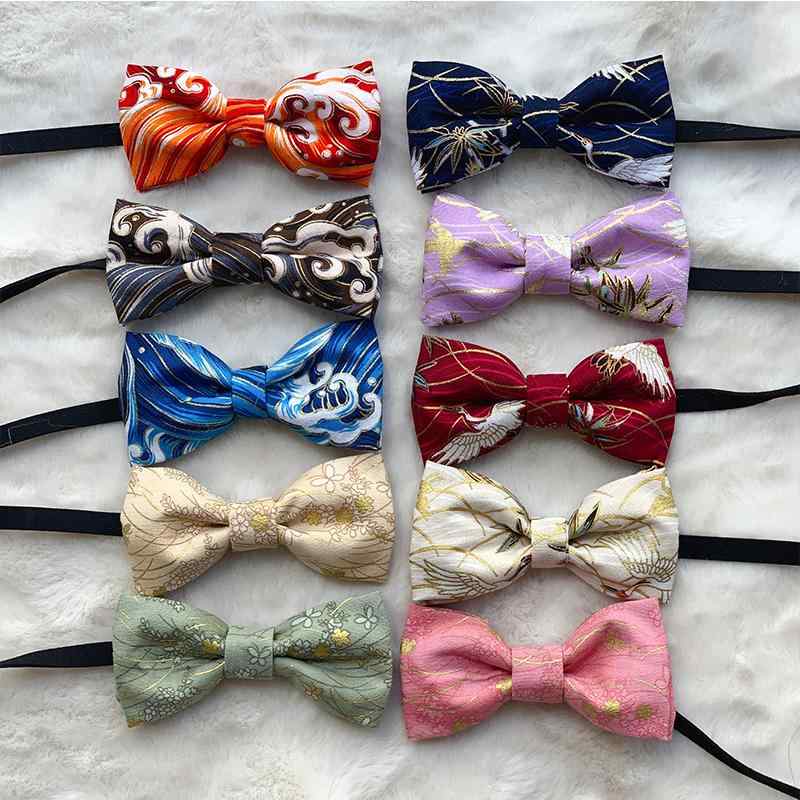 犬 首輪 おしゃれ 和風 アクセサリー ペット 調節可能 蝶ネクタイ リボン 大きいサイズ 鶴 招き猫 パイ..