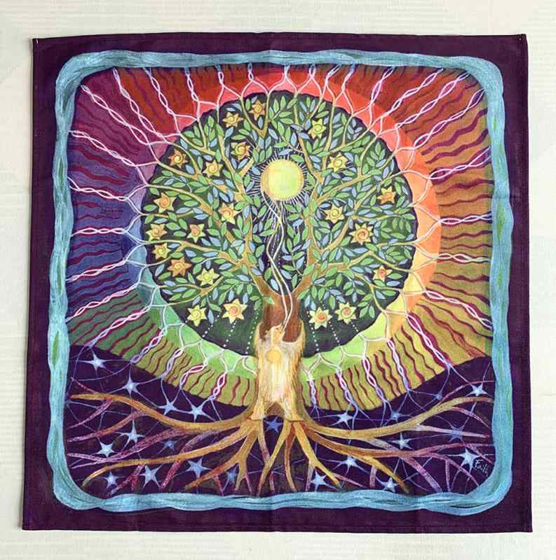 タロットクロス tarot 神秘的 祭壇布 占い フランネル タロットカード テーブルクロス 生命 樹 背景 布スピリチュアル タペストリー