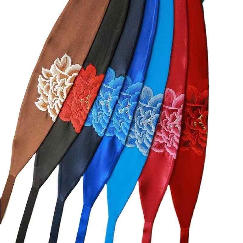 帯ベルト サッシュ ベルト 伝統的 チャイナ風 レディース 花刺繍 タッセル装飾 チャイナ風 リボン 腰巻..