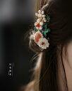 クリップ 頭飾り かんざし 漢服 レトロ 宋代 サイドクリップ レディース サイド ショートヘア ヘアアクセサリー 焼け 青赤