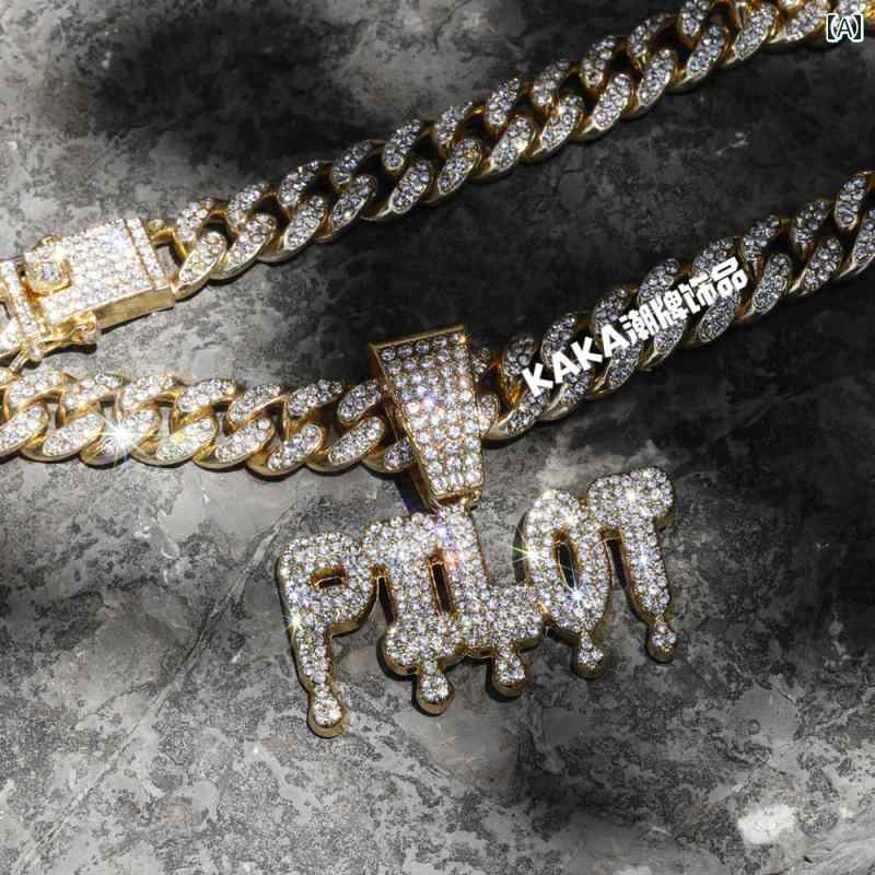 太い チェーン ネックレス 極太 マイアミ キューバン ヒップホップ ごつい ラップ アメリカン ストリート ICED OUT アイスアウト 水滴 PILOT ...