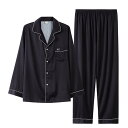 パジャマ ルームウェア ナイトウェア メンズ 春秋 長袖 黒 ホーム 服 薄手 韓国 夏 セット