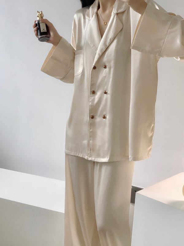 楽天way-ugoルームウェア レディース 部屋着 パジャマ 春秋 シンプル おしゃれ 長袖 パンツ 韓国 大きいサイズ フリル ゴールド ブラック ピンク