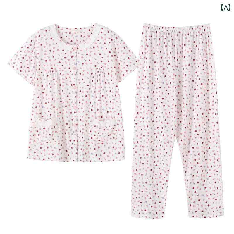 楽天way-ugoルームウェア 部屋着 レディース 半袖 婦人 ミセス 夏 薄手 綿 マザーズ パジャマ セット 大きめ サイズ ズボン