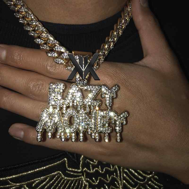 太い チェーン ネックレス 極太 マイアミ キューバン ヒップホップ ごつい ラップ アメリカン ストリート ICED OUT アイスアウト EAZY MONE...