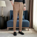 スラックス メンズ ファッション スーツ パンツ ビジネス フォーマル カジュアル スタイリッシュ ズボン ロング ストレート ハイエンド スリム ドレープ 春秋 男性 衣料品 面接 仕事 紳士服