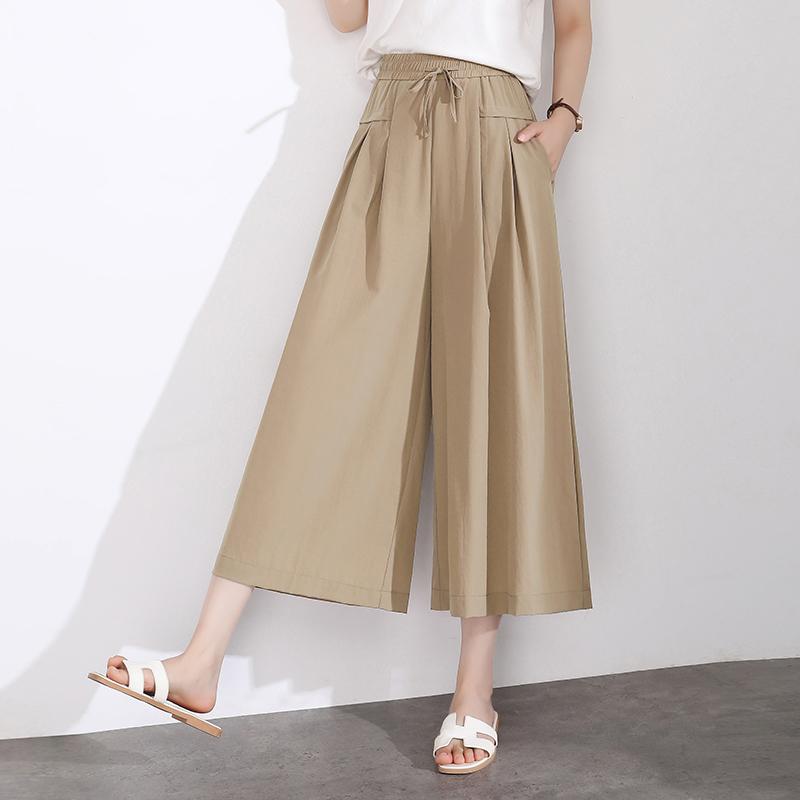 ガウチョパンツ レディース ワイド 大きいサイズ 夏 ひんやり 涼しい リネン クロップド丈 薄手 ハイウエスト ゆったり 着痩せ リラックス 30代 カジュアル 通勤 普段使い 黒 赤 カーキ