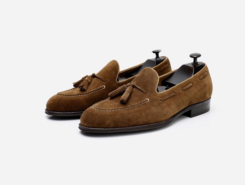 ローファー メンズ 紳士靴 シューズ タッセル おしゃれ ローカット 革靴 ブリティッシュ カジュアル スリッポン 茶色