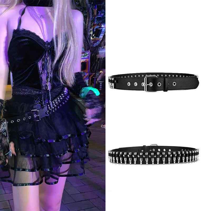 弾丸ベルト パンク かっこいい レディース メンズ ユニセックス 装飾 PU ベルト メタル ロック ダーク エスニック ストリート コスプレ 個性的 クール