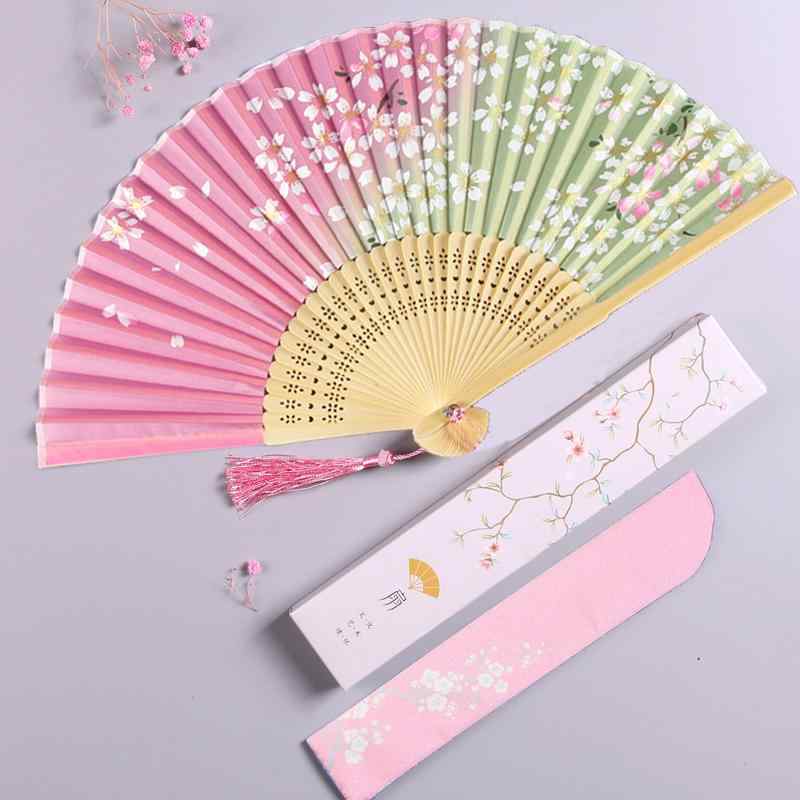 レトロ 扇子 レディース 夏 和風 ポータブル タッセル チャイナ風 韓国 ファン 女性 桜 梅 団扇