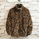 ファッション ヒョウ柄 大きいサイズ ジップアップ ジャケット メンズ ベルベット コットンコート