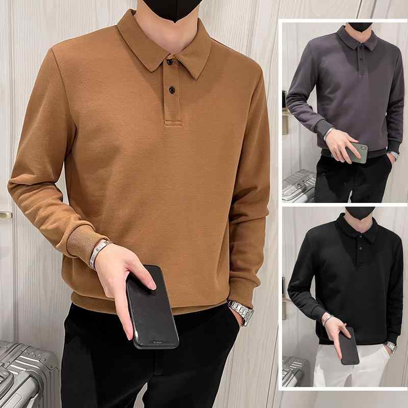 メンズ ポロシャツ 長袖 春秋 ハイエンド T シャツ スリム インナー レイヤリング シャツ 襟 スリムフィット ファッション スタイリッシュ きれいめ