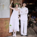 ウェディング 前撮り ワンピース フォト 写真 スタジオ 結婚式 衣装 レディース キャミソール Aライン レース ハイウエスト かわいい 白