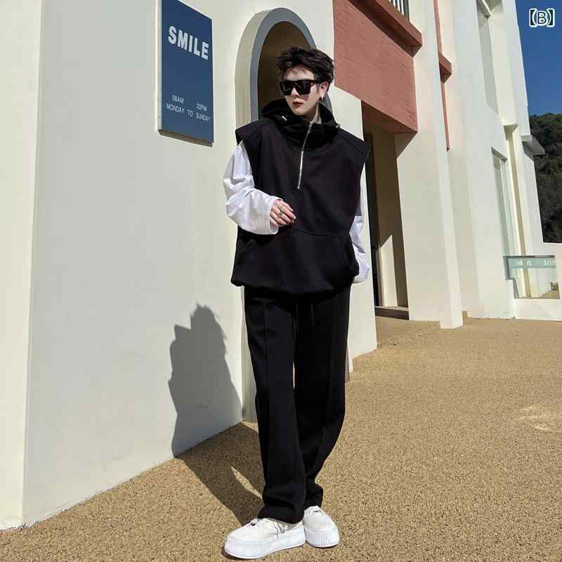 ゆったり フード付き プルオーバー ワイドパンツ クール セット スタイリッシュ 感 カジュアル スポーツ
