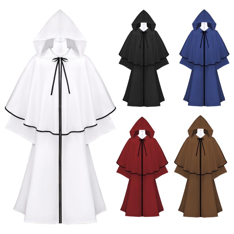 中世 フード付き 大型 マント 長袖 ハロウィン コスチューム ローブ 魔法使い ハデス コスプレ 衣装