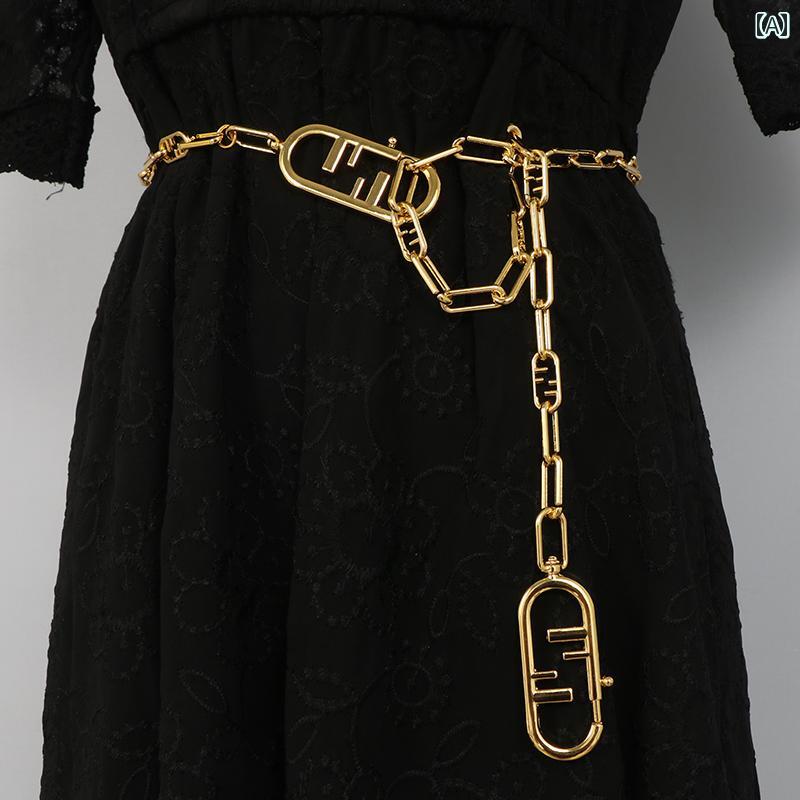 バッグ チェーン メタル ゴールドチェーン ショルダーストラップ アクセサリー クロス ボディショルダ..